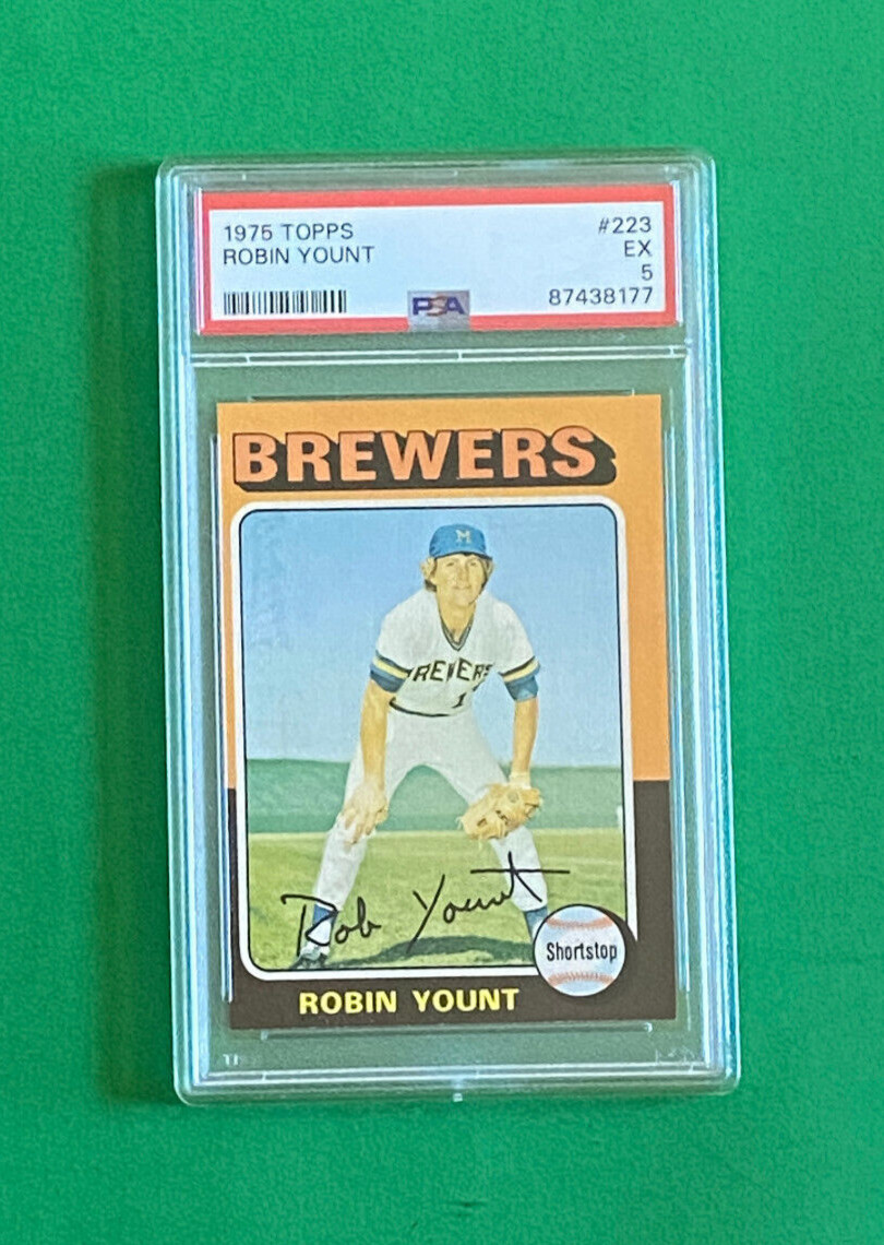 1975 Topps - #223 Robin Yount (RC) -Rookie Card - Milwaukee Brewers-PSA 5