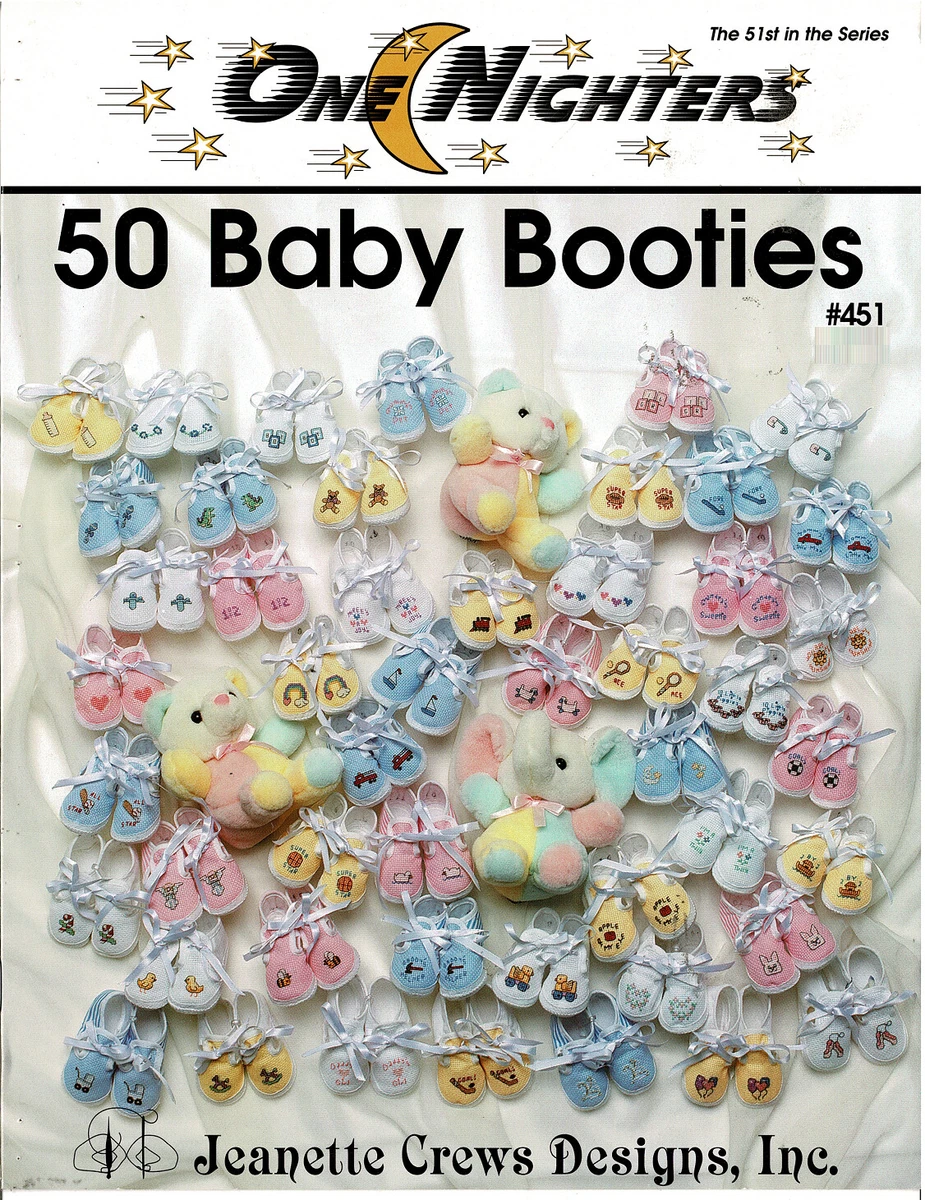 Cross stitch baby booties clearance