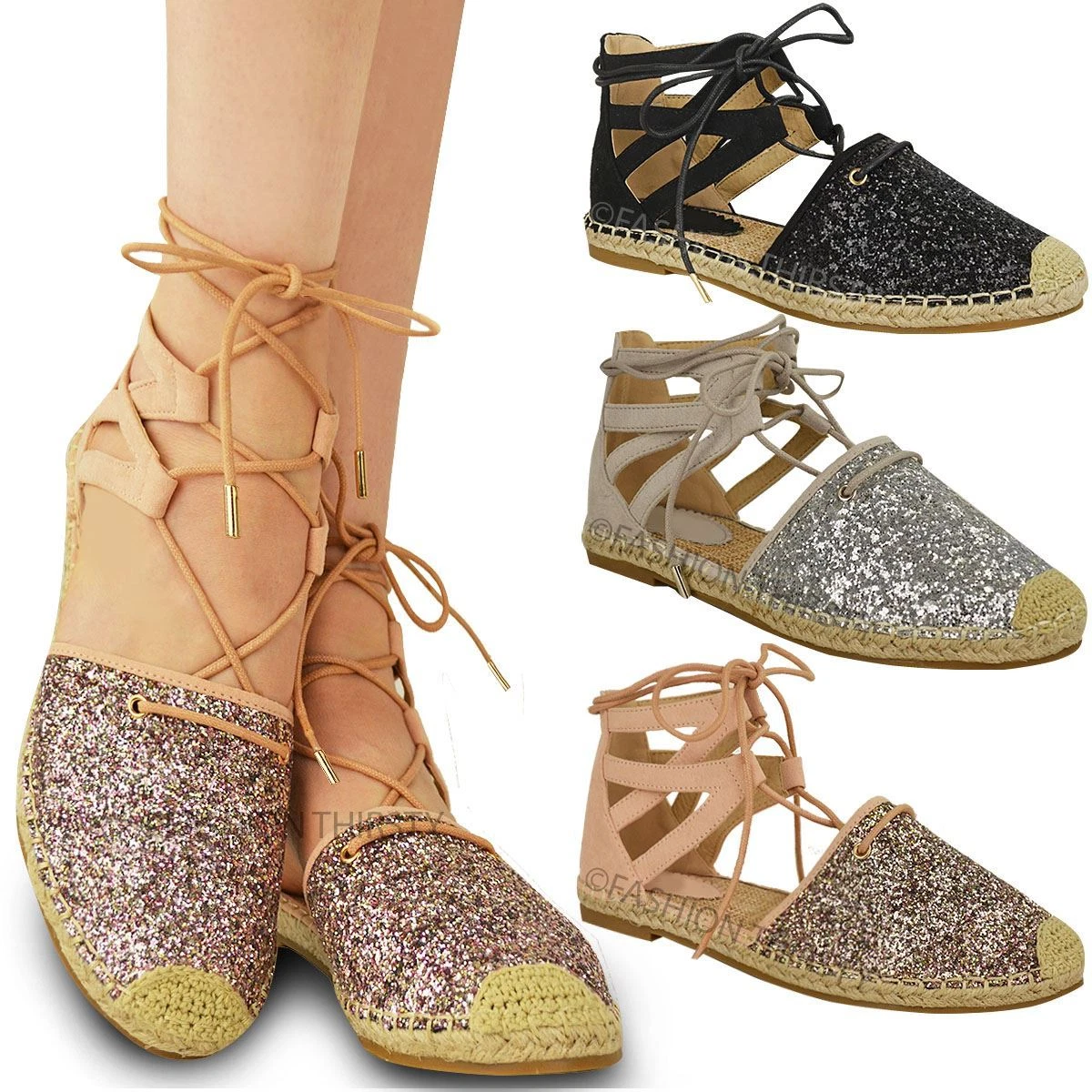 Gold lace store up espadrilles