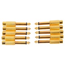 10pcs 1/4 6.35mm TS Mono Male to RCA Female Audio Adapter Converter Connector