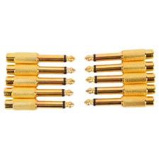 10pcs 1/4 6.35mm TS Mono Male to RCA Female Audio Adapter Converter Connector