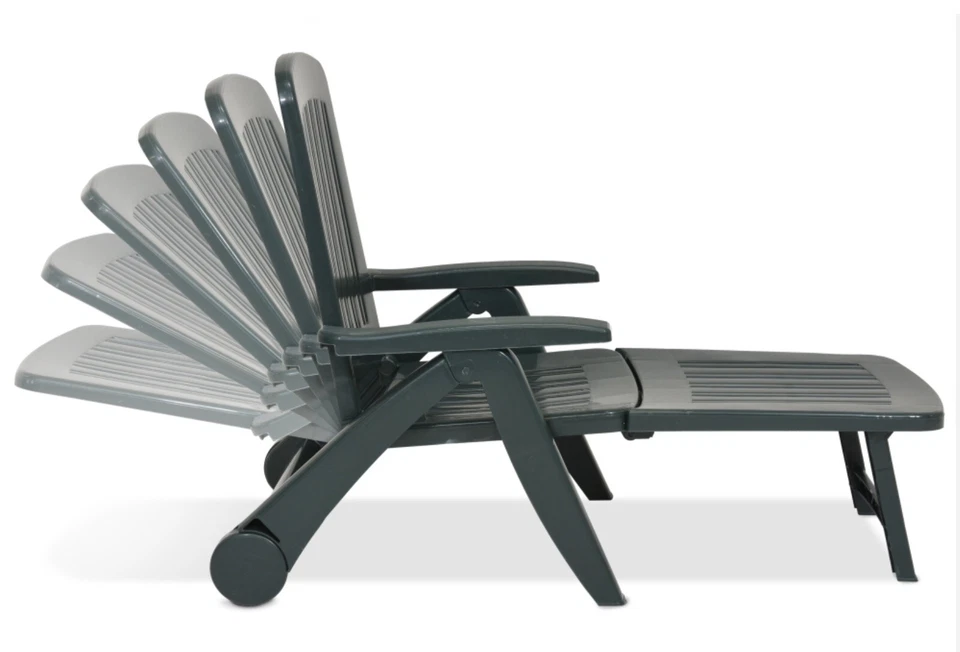 Sdraio/Lettino Cancun Bica Pieghevole Multiposizione Verde Con Ruote - Immagine 2 di 4