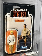 AFA 85 Kenner 1983 Star Wars ROTJ Luke Skywalker Farmboy 65-Back-B Fantastic