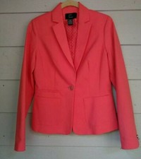 Jules Leopold Size 4 coral 1 Button Cotton Blend Blazer