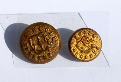 RARE 2 ANTIQUE UNIFORM FLAT BUTTON - SCHOOL ST GENES - H.J PARIS - D:14 and 18mm