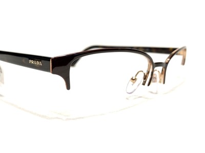 prada half frame glasses