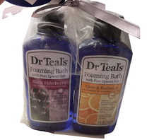 DR TEAL'S Foaming Bath Set Epsom Black Elderberry/Glow  Radiance 3 oz Each