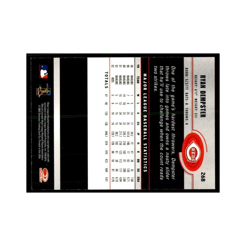 Tarjetas de béisbol Donruss Rryan Dempster 2003 #268 Foto 2 de 3