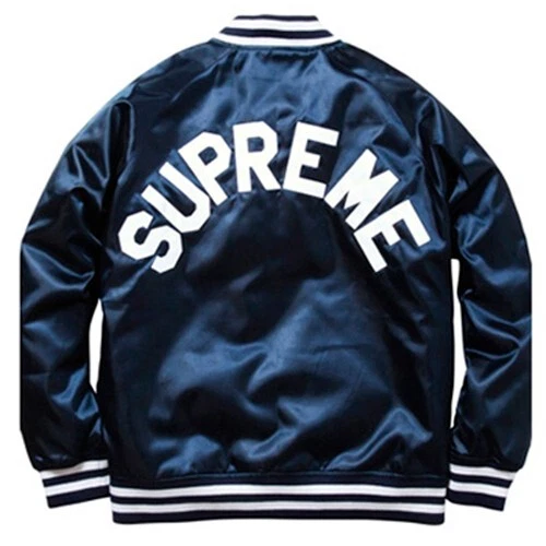 Veste satinée Supreme x Champion bleu marine XL