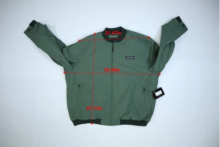 Can-Am Bomber Jacket Army Green Full Zip CE Band Collar Long Sleeve Mens 2XL - Image 4 of 4