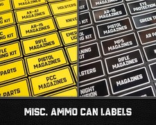 Misc. Various Ammo Can Label Stickers - Organize Your Ammo Can Storage
