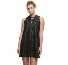 Juniors' Liberty Love Lace Shift Dress Color: Black Silver, Size: XS, MSRP $48 (