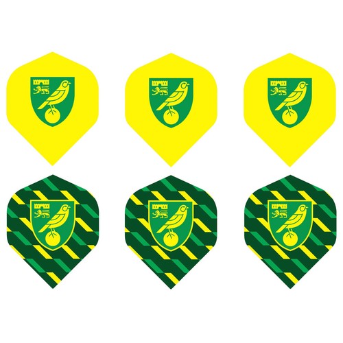 NORWICH CITY FC CANARIES OFFICIAL FOOTBALL CLUB DART FLIGHTS Two