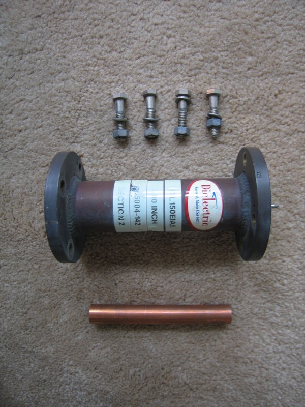 Dielectric 1 5/8" EIA Flange 6" Long Pressurized Line Section with 4  Bolts