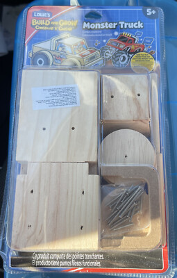 #ad Lowes Build and Grow Project Kit Kids Wood Monster Truck Customize Brand New $15.99