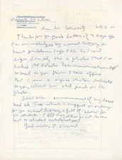 Peter Viereck- Signed Handwritten Letter