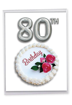 1 Big Milestone Birthday Greeting Card (8.5'' x 11'') - Big Day 80 J7060IMBG