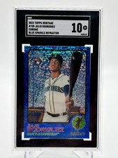 JULIO RODRIGUEZ 2022 TOPPS HERITAGE BLUE SPARKLE ROOKIE SGC 10 #700 JC