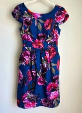 Anthropologie Moulinette Soeurs Blue Floral Dress Size 0 - Great Condition