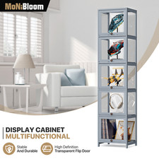 5 Tiers 68" Display Case Collectibles Clear Acrylic Collectibles w/Flip up Door