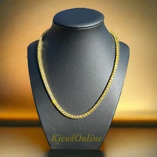 4mm Yellow Canary Gold Plated Brass Iced Out Cubic Zirconia Tennis Necklace