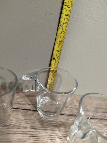 IKEA Stelna Espresso Glass Coffee Cup Clap Handle x 4 Stackable Unused Hot Cold - Picture 4 of 5