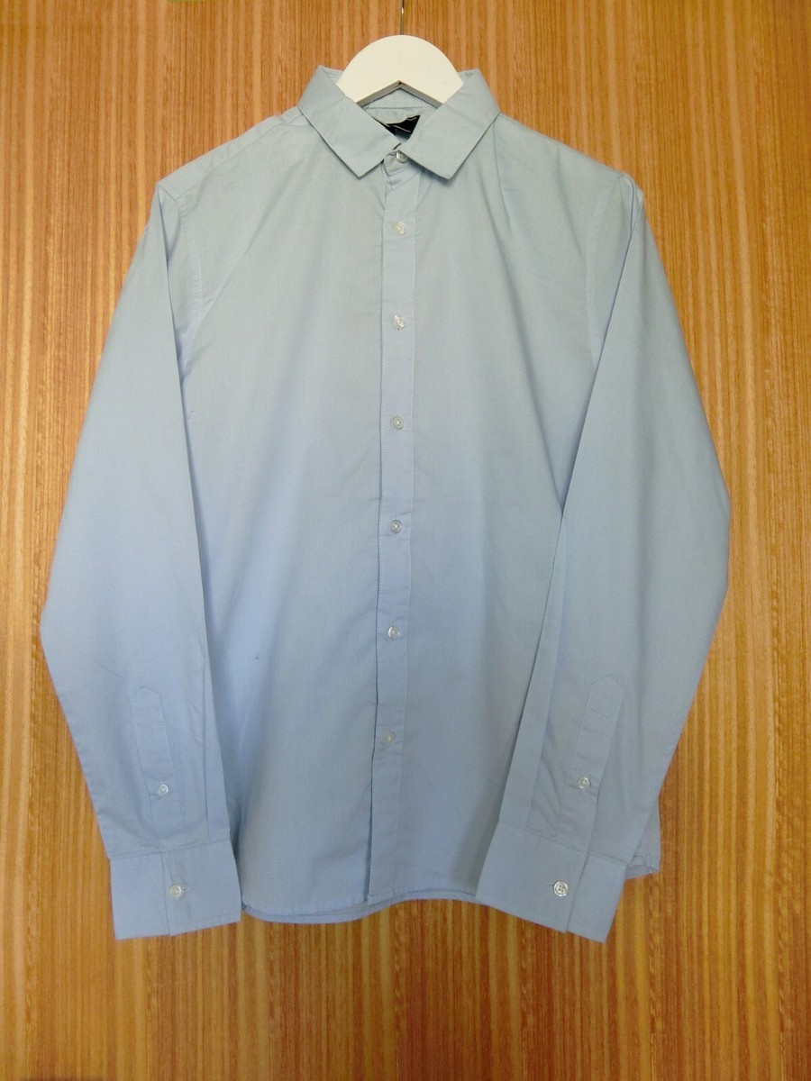 Forever 21 Plain Pale Blue Light Cotton Men Regular Cut Working - Main Image
