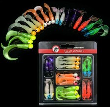 17Pcs/Set Soft Silicone Fishing Lures Jig Head Hooks Worm Soft Swimbaits Hooks