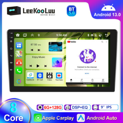 6G+128G 8 Core 2 Din CarPlay Car Stereo Radio Android 13.0 GPS Navi DSP WIFI IPS