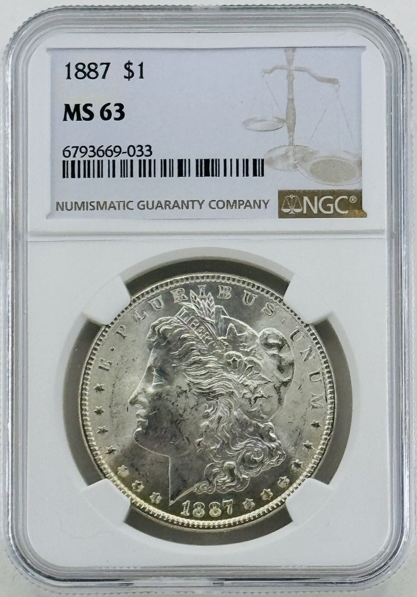 USA Silver Morgan $1 Dollar 1887 NGC: MS63 #C594 | eBay