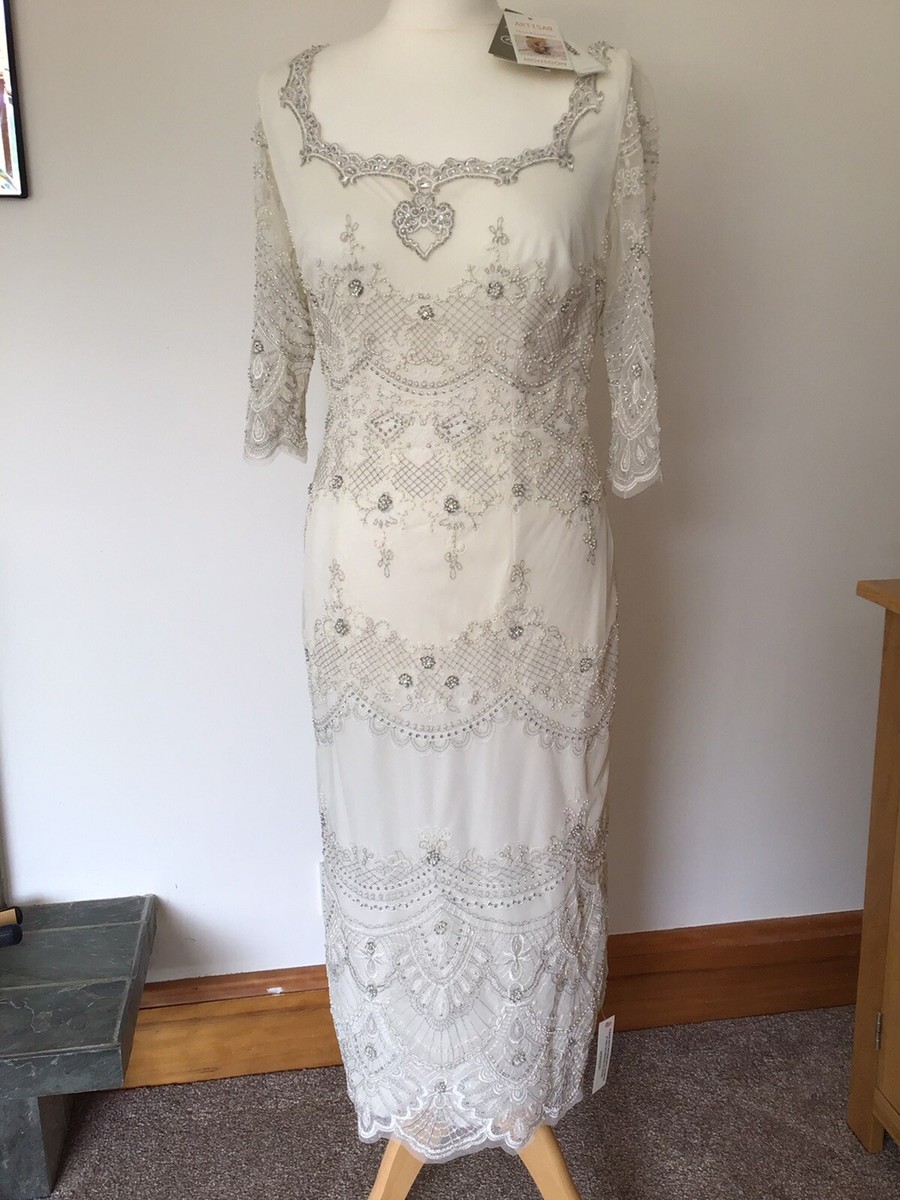 MONSOON Wedding Occasion cruise dress UK Ivory Beaded Bridal