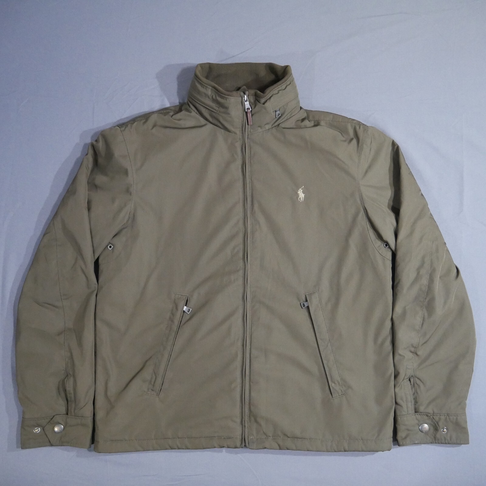 Polo Ralph Lauren Mens Brown Full Zip Hooded Fleece Lined Coat Jacket Size Med