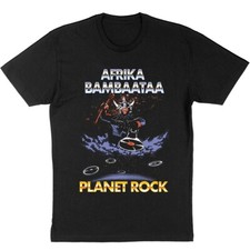 Vtg Afrika Bambaataa Planet Rock T Shirt For Men Heavy Cotton Black Shirt