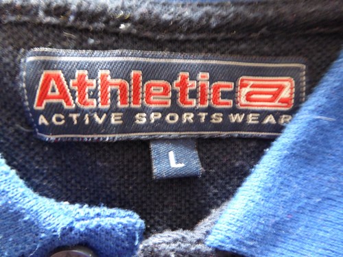 Men's Athletic Short Sleeve Navy Poly=Cotton Polo Shirt L Ch 48 in L 30 in - Picture 6 of 8