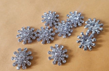 CraftbuddyUS 9pcs 20mm Silver Diamante Faceted Crystal Rhinestone Buttons