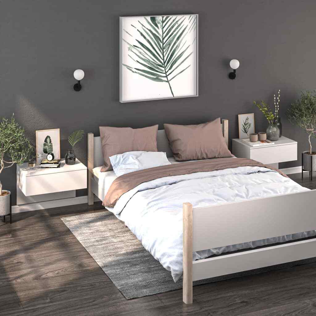 Wall-mounted Bedside Cabinets 2 pcs White vidaXL