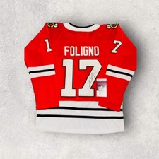 NICK FOLIGNO CHICAGO BLACKHAWKS SIGNED / AUTOGRAPHED JERSEY JSA COA!!