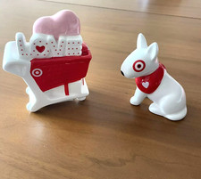 Target Spritz Valentine?s Ceramic Cart + Bullseye Dog Lot 2 Set 2025
