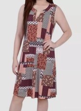 NY Collection Womens Beige Sleeveless Keyhole Dress Petite Size PS