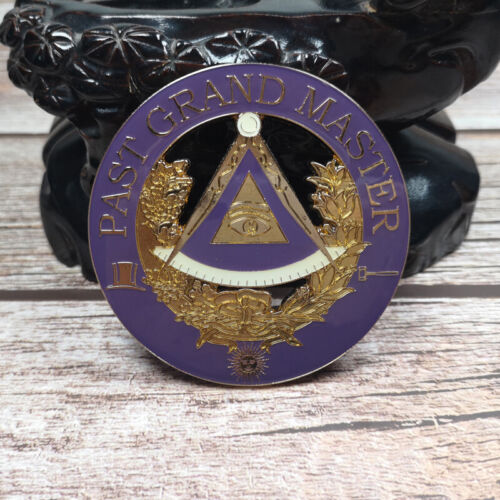 Masonic Car Emblem "PAST GRAND MASTER "Badge Mason Freemason Size 3''  Symbol - 第 1/3 張圖片