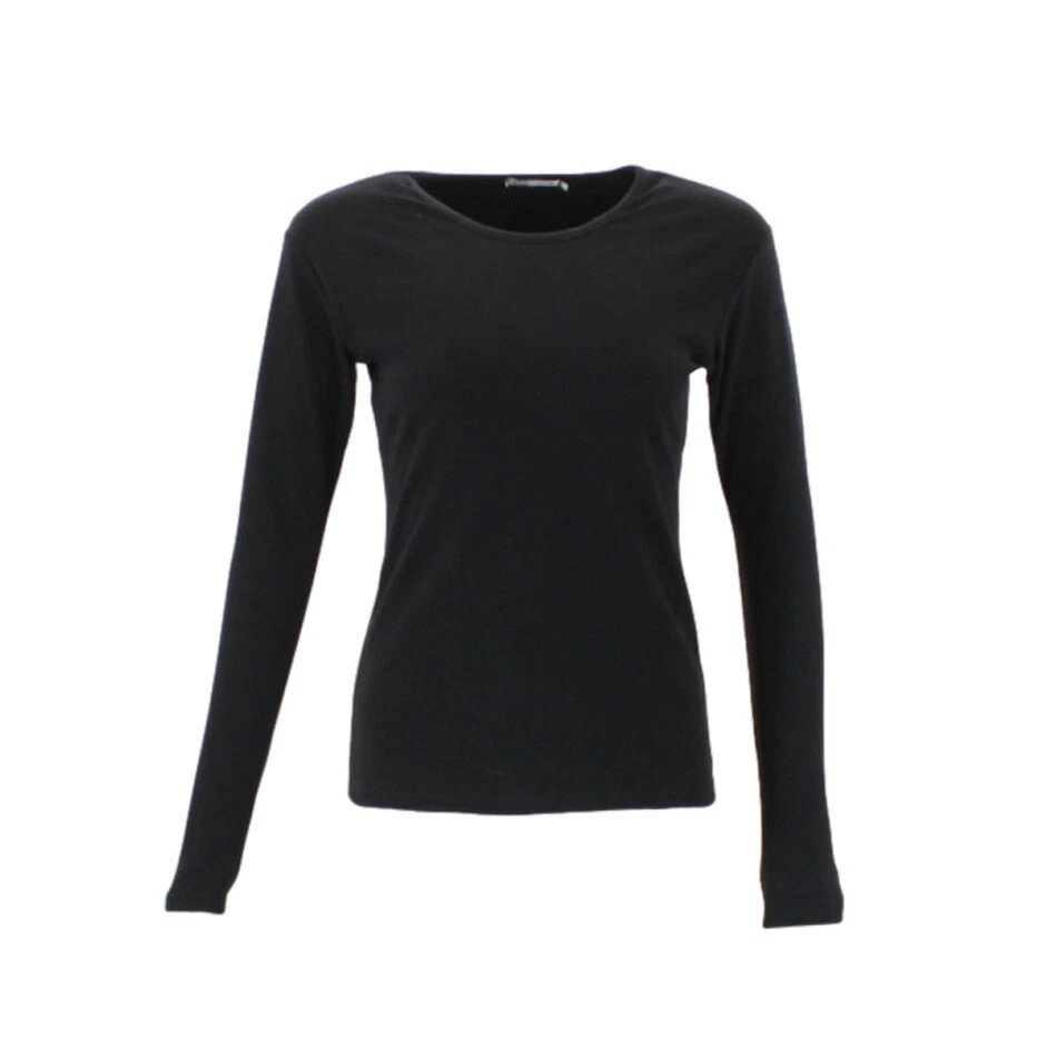 Women's Long Sleeve Top Thick Thermal Fleece Soft Stretch Plain Color T-Shirt - image 4 of 4