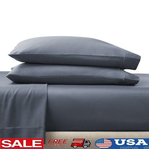 3 Pcs 400 TC Cotton Sheet Set Cotton Twin Moisture Wicking Flexi-Fit Solid Print