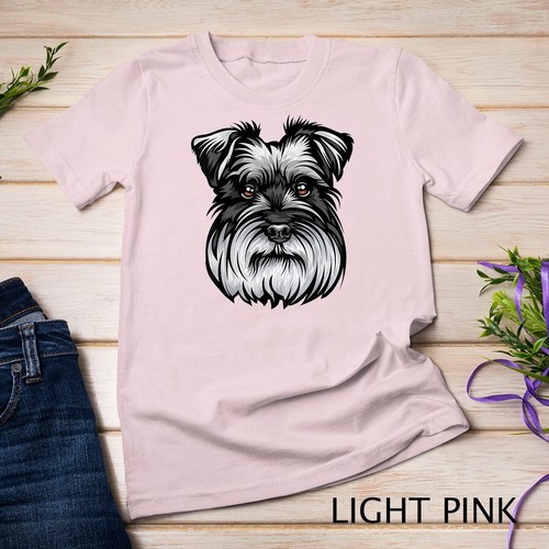 Cool Schnauzer Dog Face T-Shirt Unisex T-shirt - Picture 6 of 15