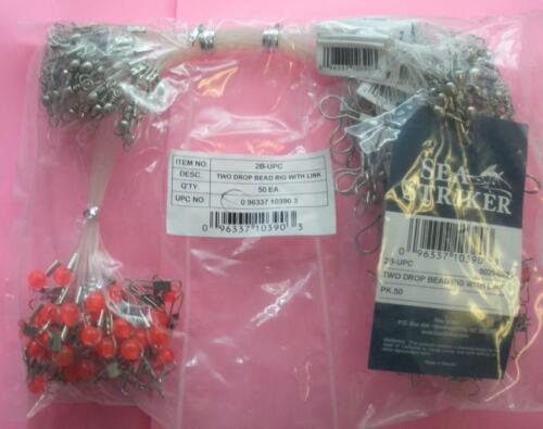 Sea Striker 2B-UPC Monofilament Bottom Rig with Red Bead Pack of 50