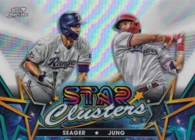 JOSH JUNG COREY SEAGER TOPPS CHROME COSMIC ROOKIE STAR CLUSTERS RC #13 RANGERS