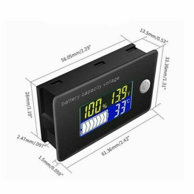 LCD Digital 12V Batteriekapazität Statusanzeige Anzeige Monitor Meter NEU