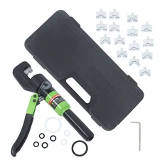 6 Mt Hydraulic Wire Crimper Battery Cable Lug Terminal Crimping Tool W/ 8 Dies