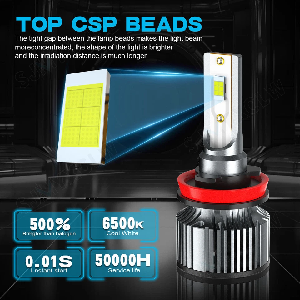 Faro LED de haz bajo 120 W blanco para Ram ProMaster City 2015-2020 H11 Foto 4 de 4