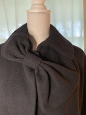 Sm2 Women's Coat Black Bow Closure Petite Fits Like A M/l Rare, Cool! 