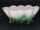 Vintage Hull Pottery Regal Ceramic Planter, Gloss Green & White Flowers 1952-54